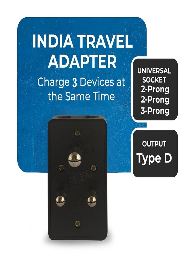 MX 3 Pin Multi Plug Socket Travel Adapter Universal Socket 3 in 1 Plug Extension Socket Travel Power Plug Adapter with Dual Inputs for Laptop, Phone, PC Pack of 2 - Image 3